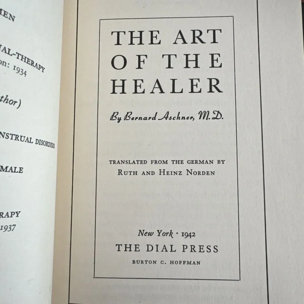 The Art of the Healer Bernard Aschner MD 1st Ed Holistic Medicine 1942 - Picture 3 of 14